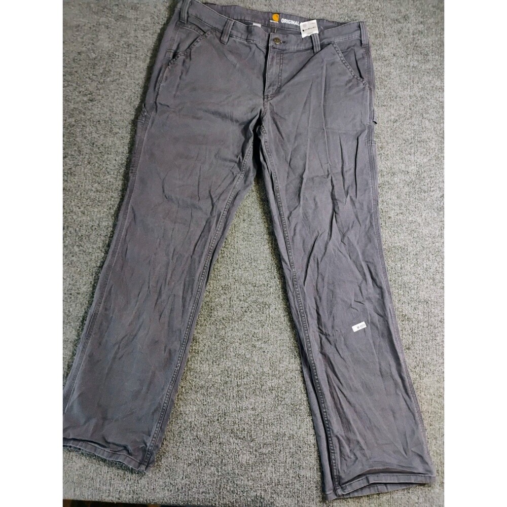 Carhartt Original Fit Work Pants Men's 16 Tall Gray Straight Leg Utility